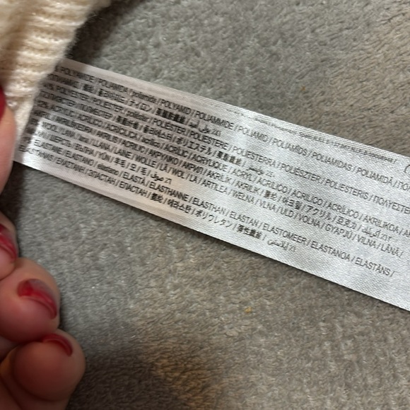 Mango Cream and Blue V-Neck Sweater with Nautical Stripes - Picture 9 of 9